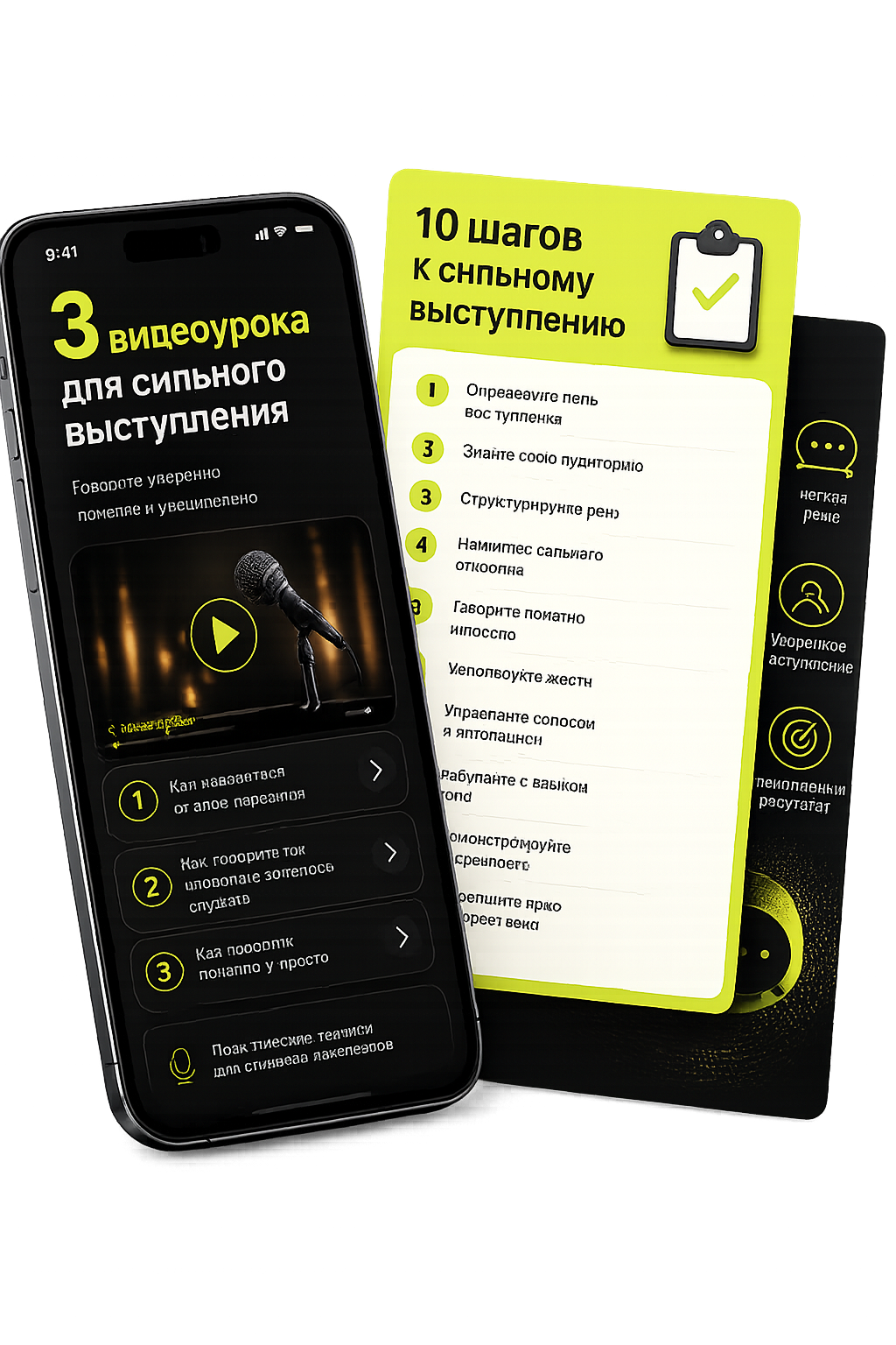 3 видеоурока для сильного выступления и чек-лист 10 шагов к сильному выступлению